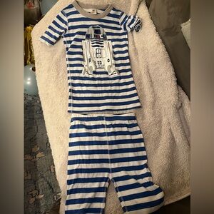 Star Wars R2-D2 Blue and White Striped Pajama Set - US 12 / 150 cm